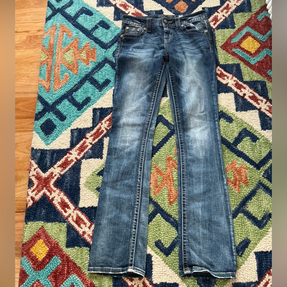 Miss Me Women’s Jeans Size 26 Boot Cut Medium Wash Rhinestone Pockets Denim